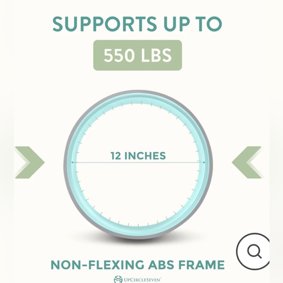 UPCIRCLESEVEN 12 Inch Matte Turquoise Yoga Wheel - Picture 4 of 6